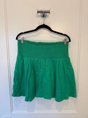 J. Crew 100% Linen Green Skirt Large